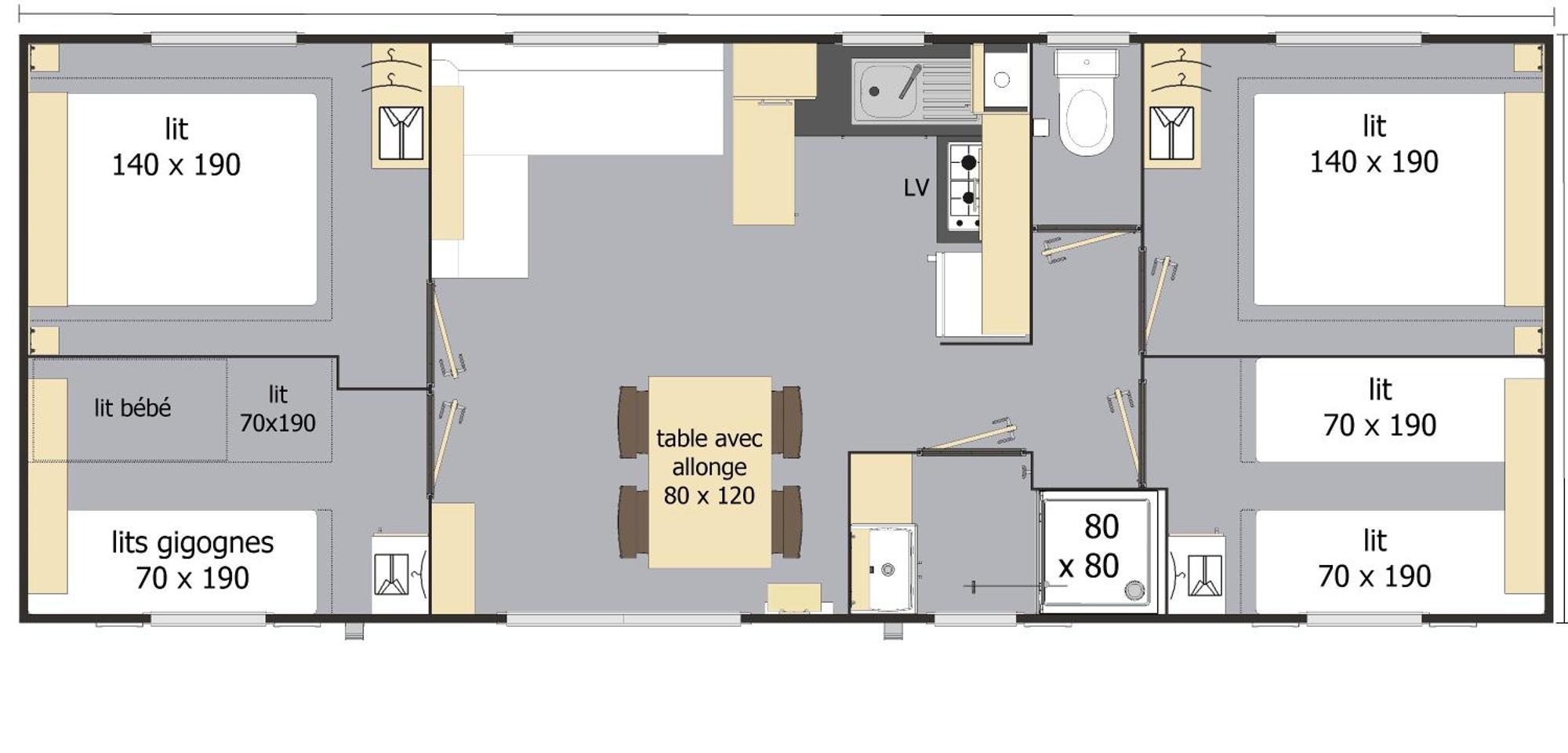 Mobil Home Xxl 4 Chambres - Camping Les Jardins Du Morbihan Monterblanc 객실 사진